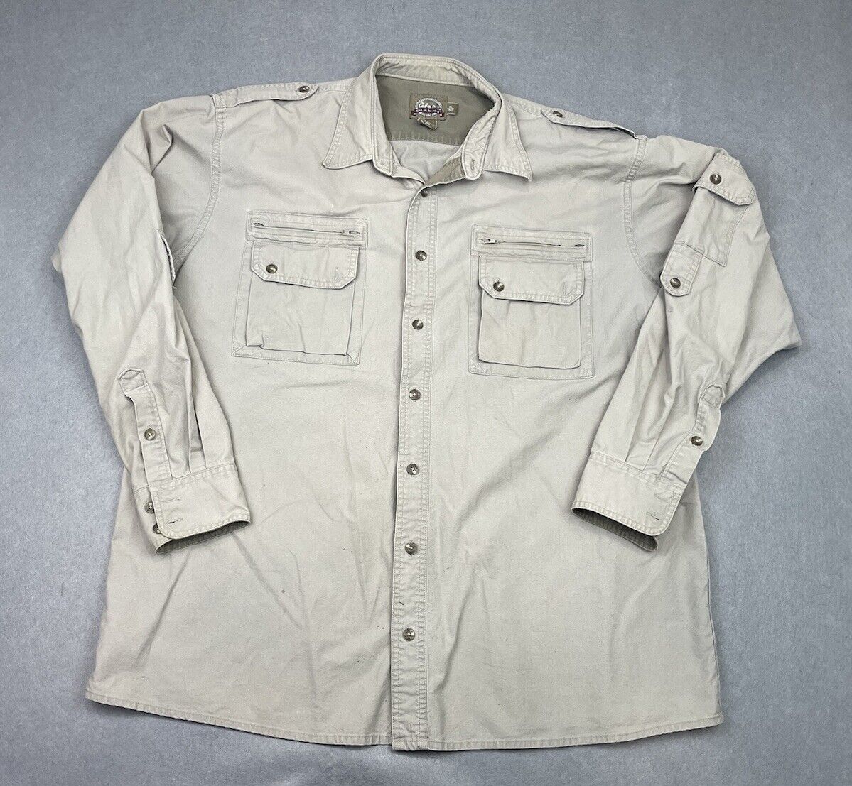 Cabelas Safari Series Long Sleeve Button Shirt Men’s XL Tall Hiking Fishing