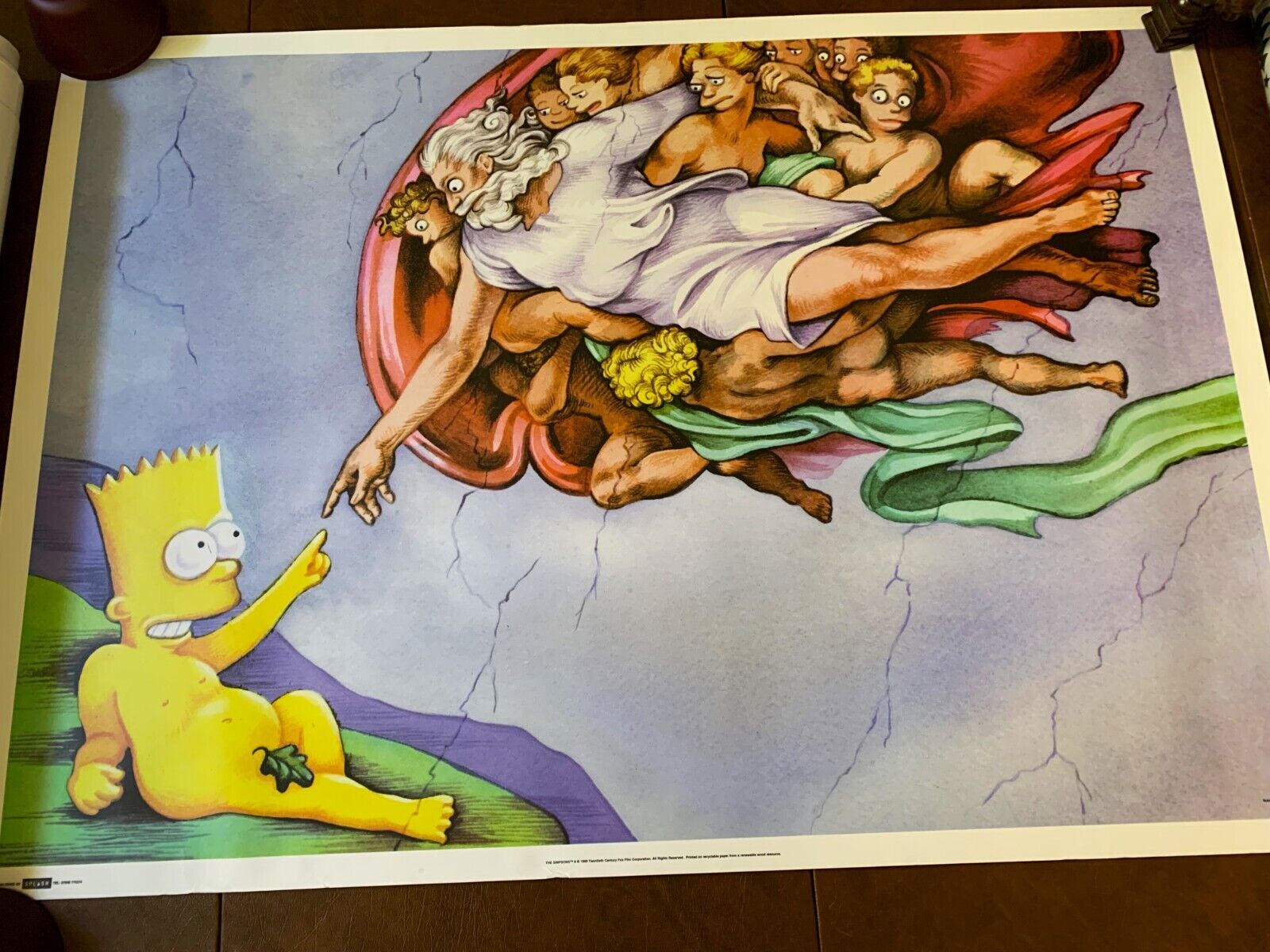 RARE UNUSED Simpsons CREATION Poster Never Hung 25x35 VINTAGE Michelangelo