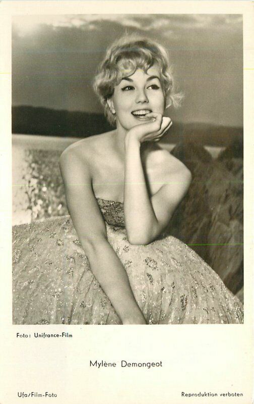 1950s Movie Star actress Mylene Demongeot RPPC Photo Postcard 22-4596