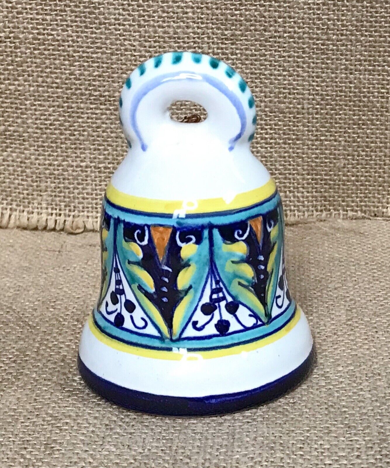 Fima Deruta Italy Art Pottery Hand Painted 3.5 Inch Bell