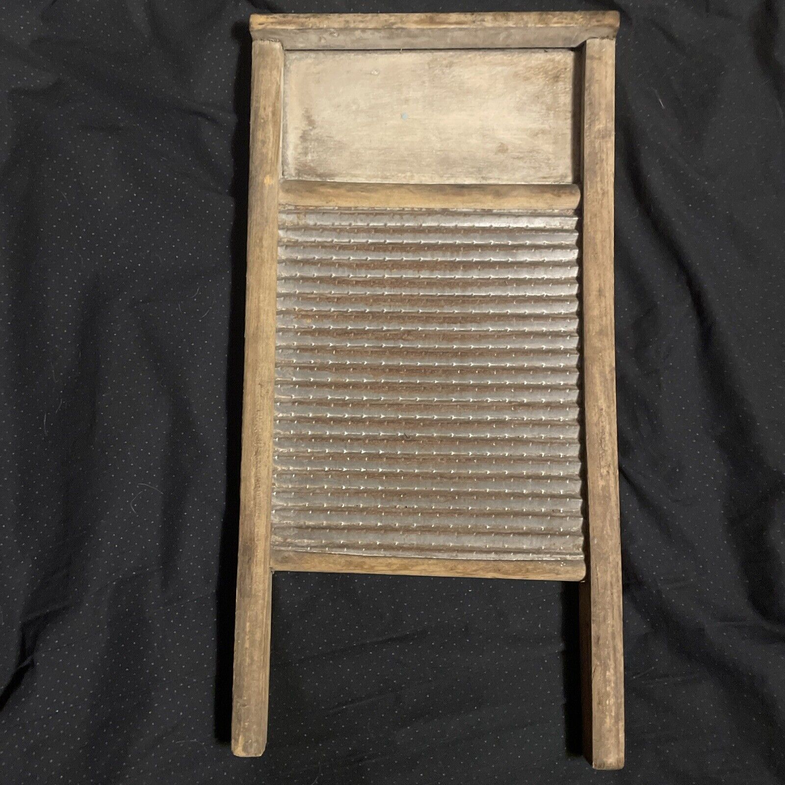 Antique Vintage Wood & Metal Personal Kitchen Clothes Washboard
