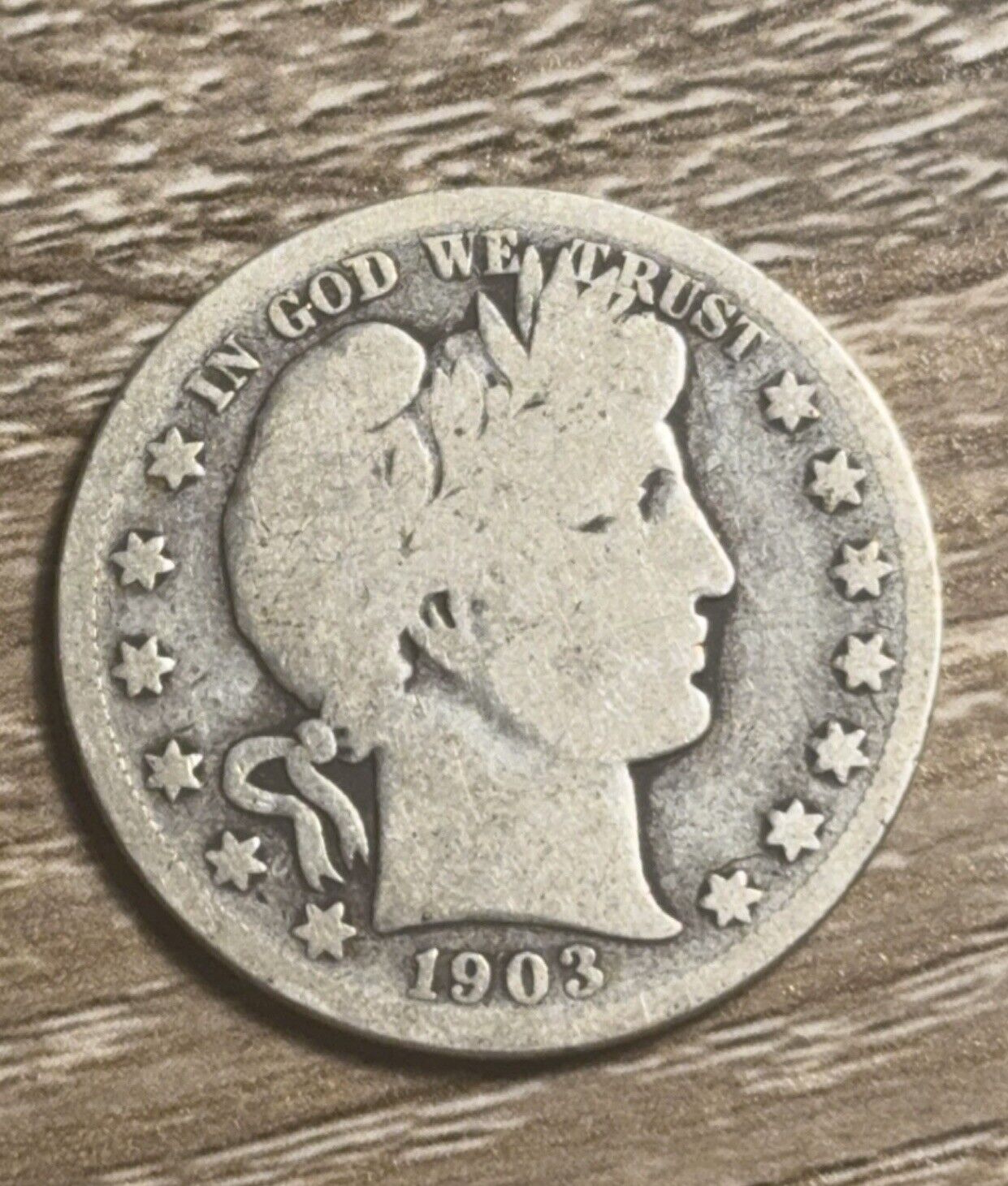 1903-S San Francisco Mint Silver Barber Half Dollar. Better Date