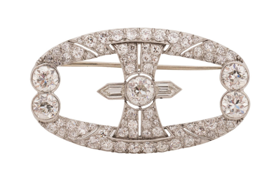Featuring Vintage European Cuts Lab-Created 5.59CT Diamonds Engagement Brooch