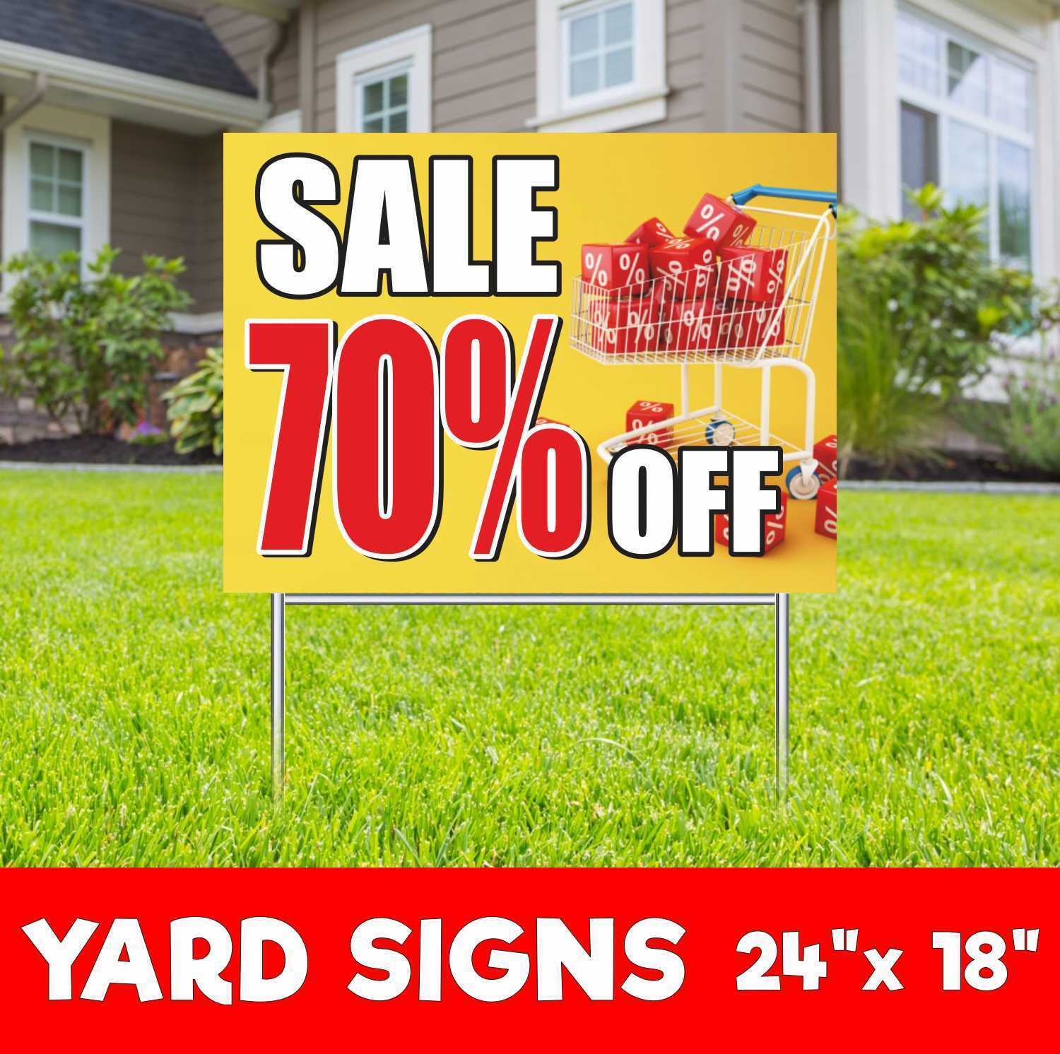 SALE 70% OFF Yard Sign Corrugate Plastic with H-Stakes Lawn Sign Discount Save