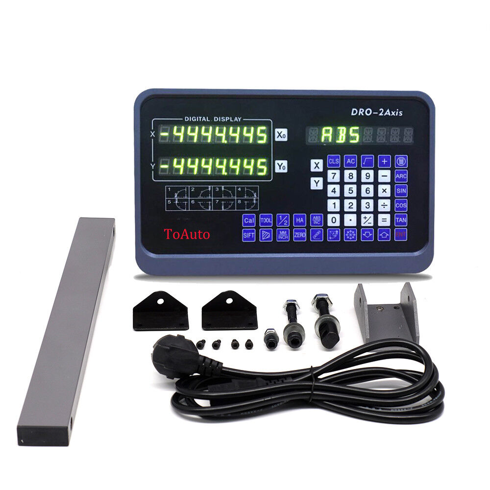 TOAUTO 2/3 Axis DRO Digital Readout 5um Linear Glass Scale Read Head Mill Lathe