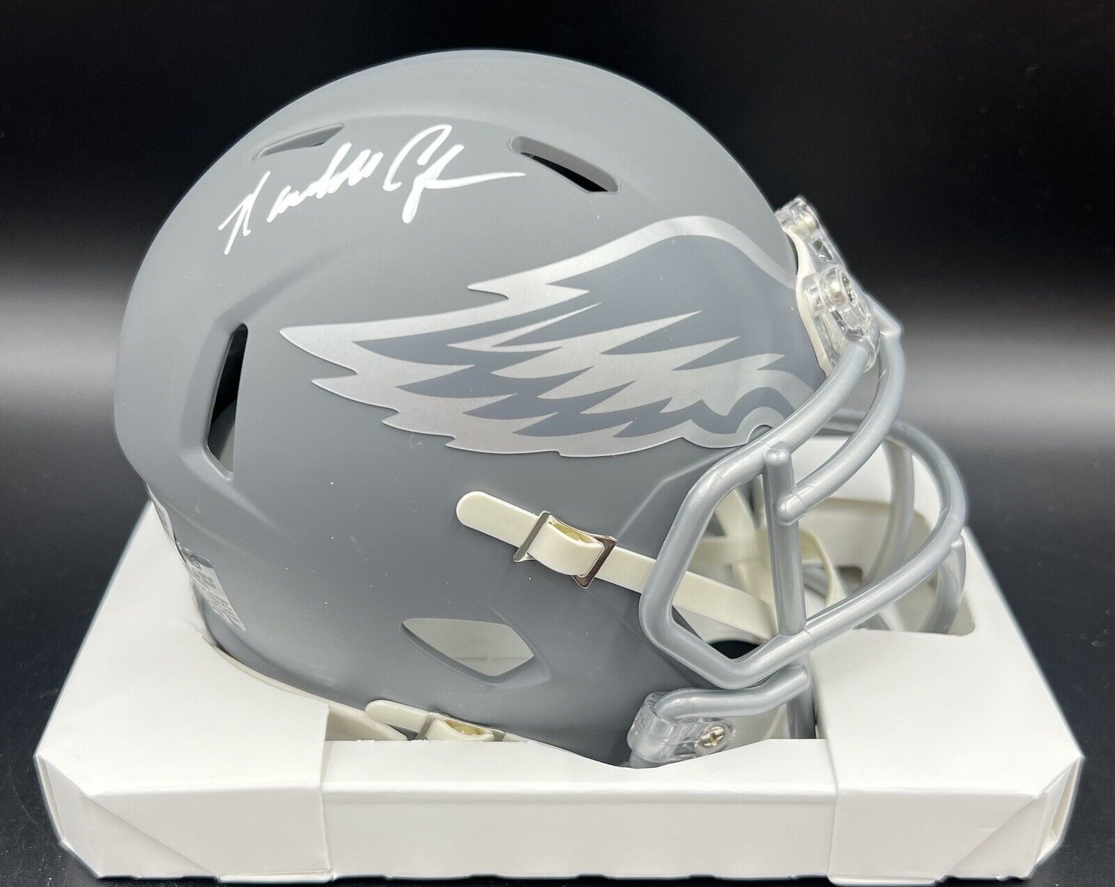 Randall Cunningham Signed Autographed Eagles SLATE Mini Helmet Beckett BAS
