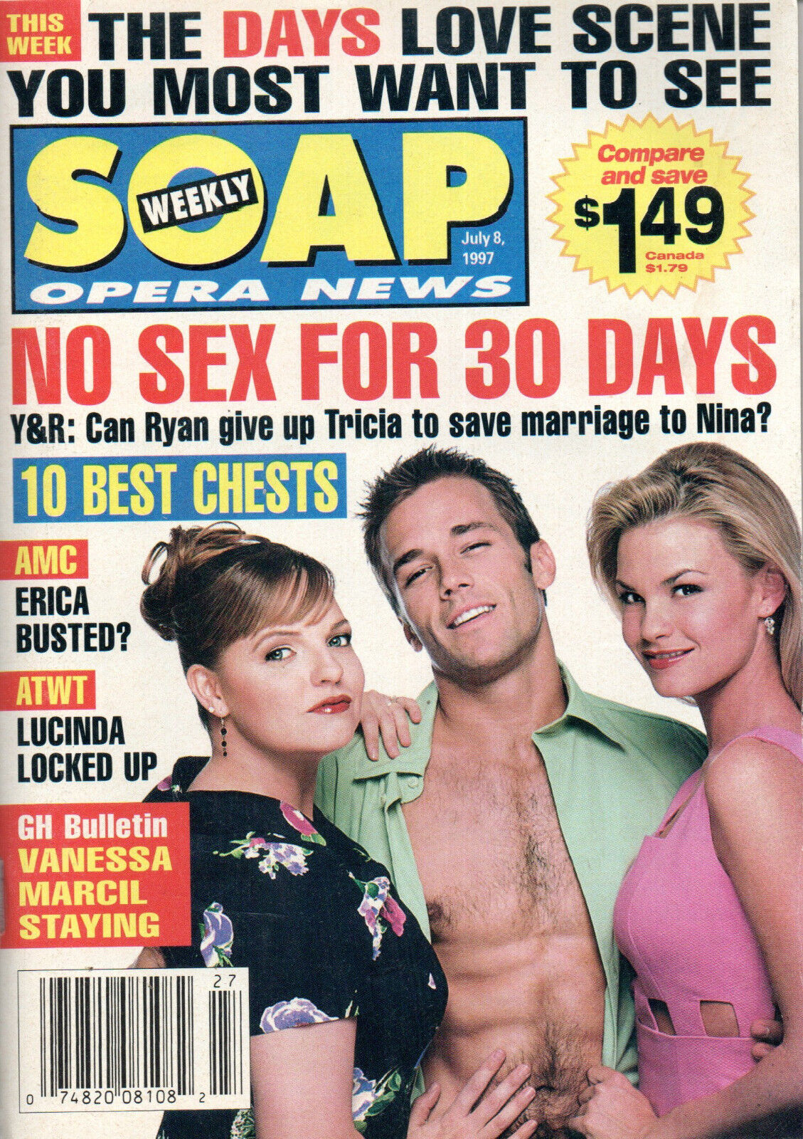 SOAP OPERA NEWS July 1997 Tricia Cast Scott Reeves Sabryn Genet Young & Restless