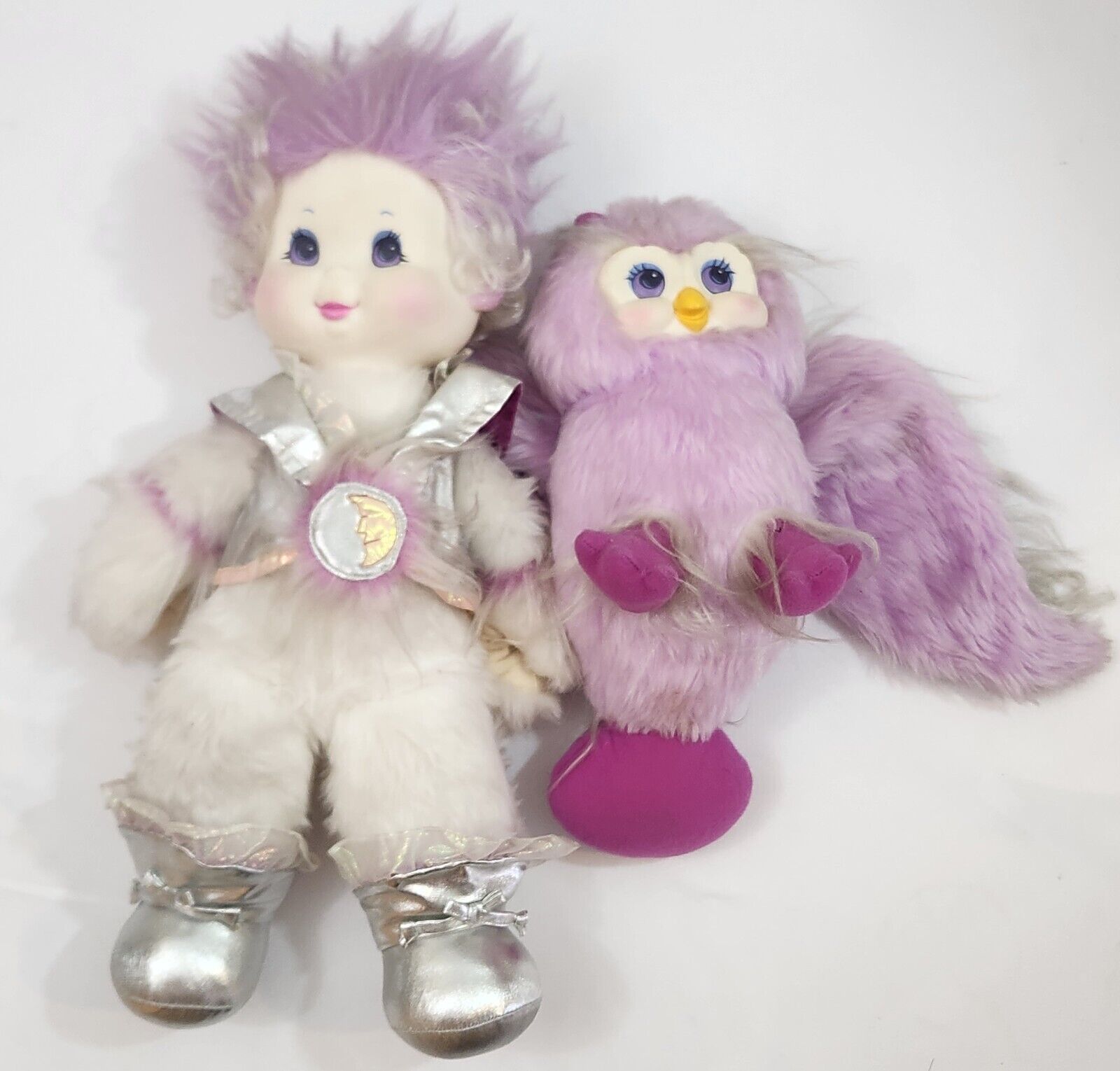 Wonder Whims Doug & Debby Hennings Moonglow & Purple Owl Plush Set 1985