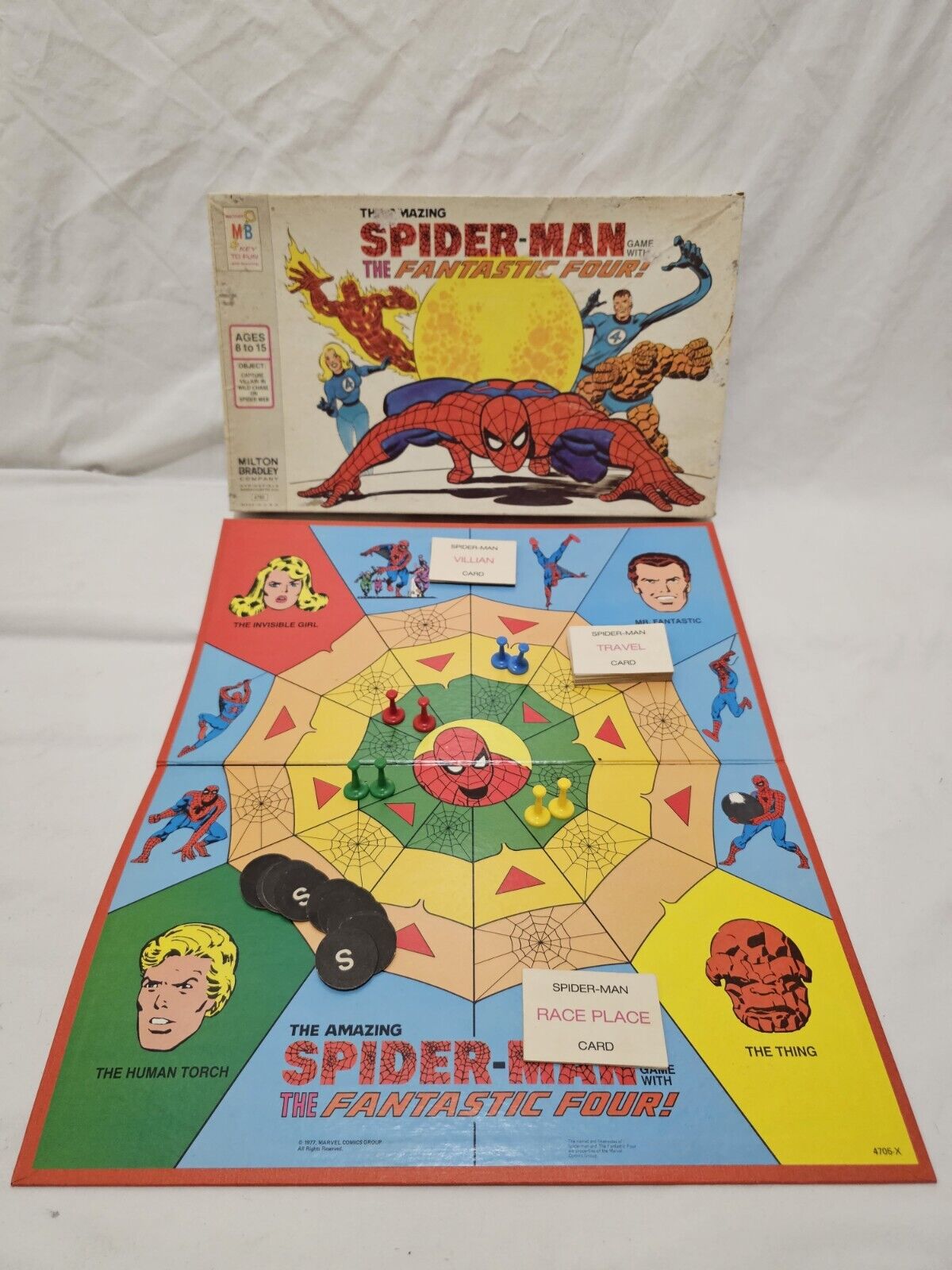 1977 Amazing SPIDER-MAN Game With The FANTASTIC FOUR Milton Bradley Board Game