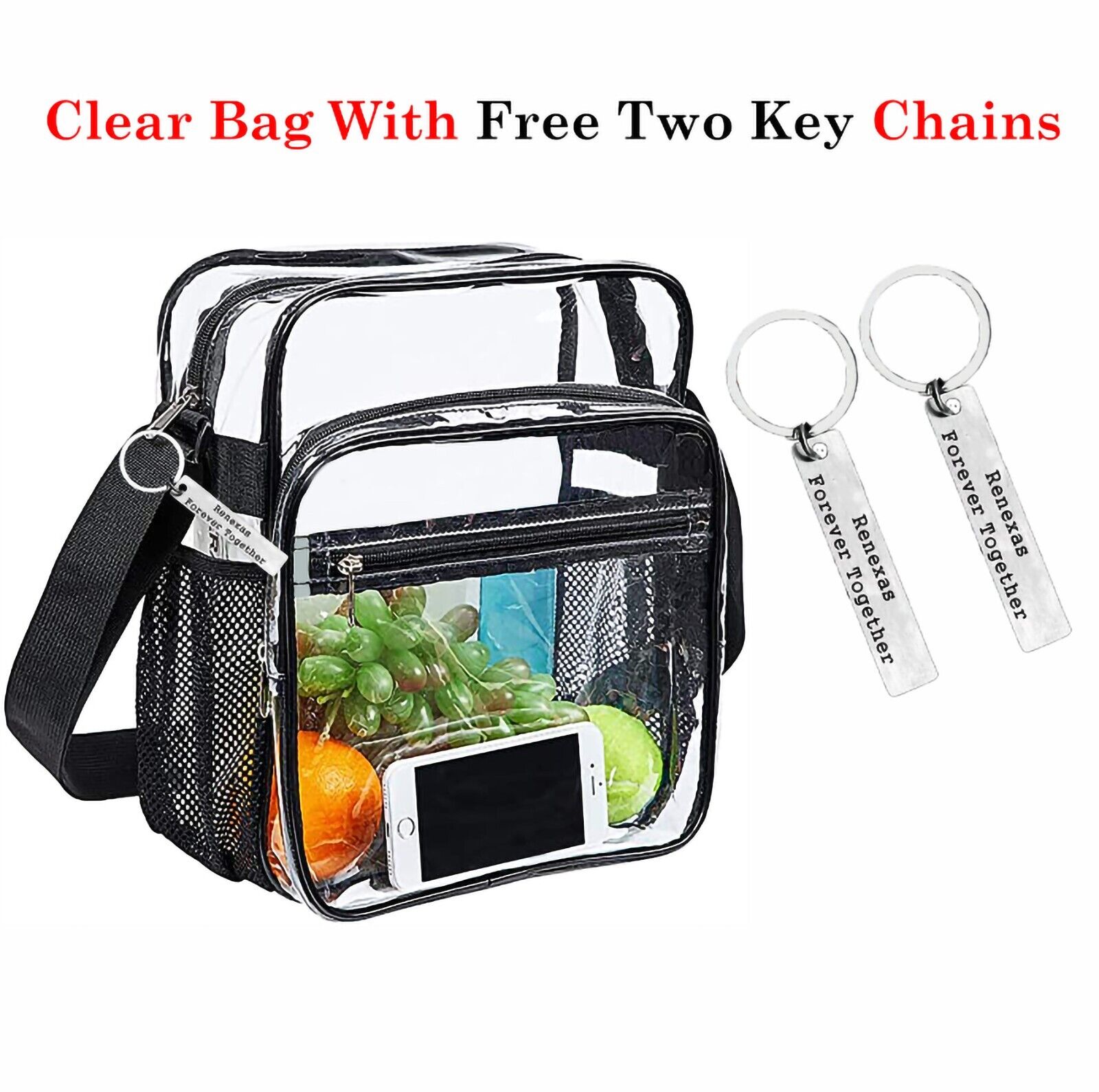 Heavy Duty Clear Transparent Backpack See Through Book-Bag Clear PVC Tote Pack