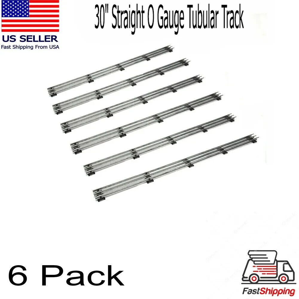 Lot SIX (6) Straight Track 30 INCH Sections Tubular O-Gauge for MTH Lionel NEW 