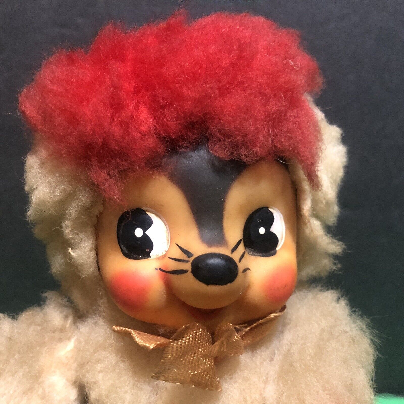 Vtg Rubber Face Squirrel Chipmunk Plush Stuffed Animal Japan 40s 50s