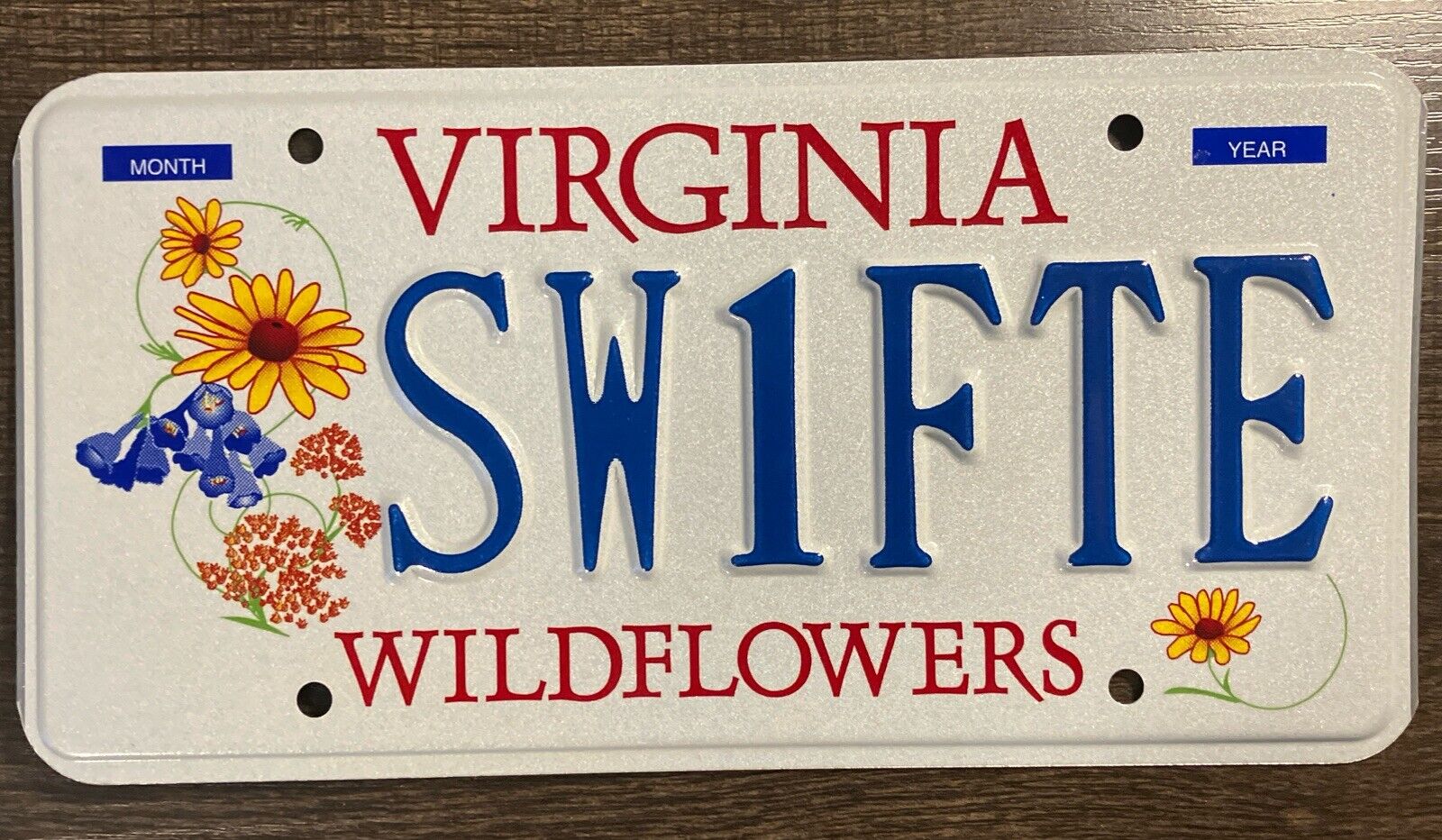 Virginia Personalized Vanity License Plate Taylor Swift SW1FTE Wildflower Fan