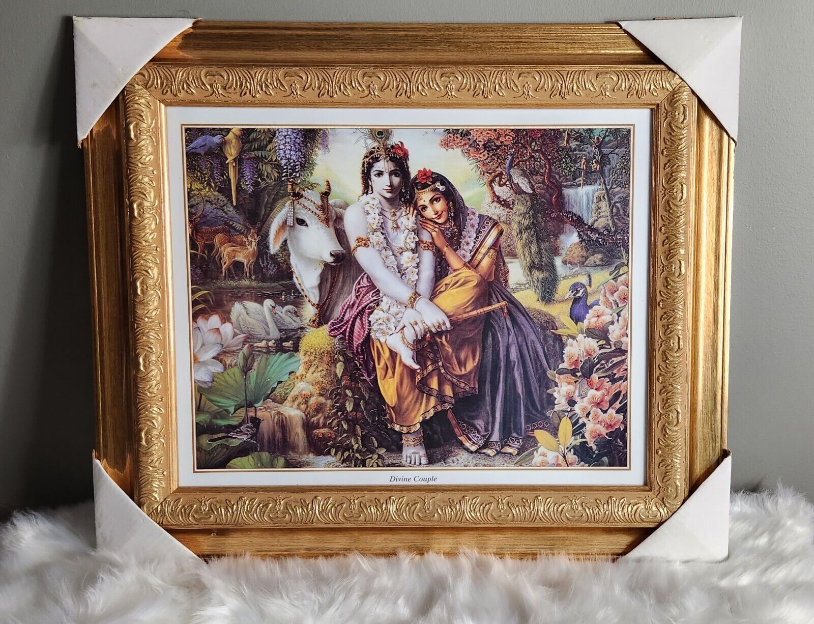 The All Attractive Divine Couple Framed Vishnudas Print