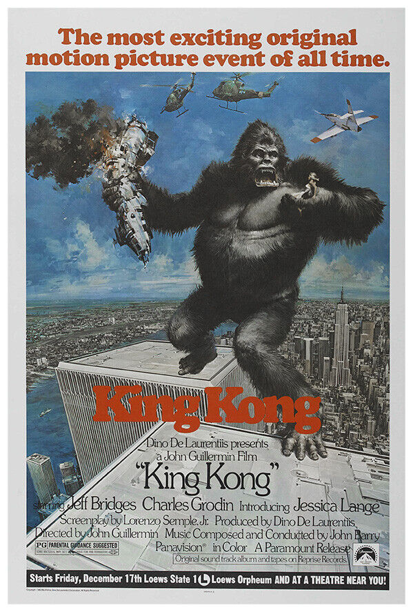 King Kong - 1976 - US Release Version - Vintage Classic Movie Poster