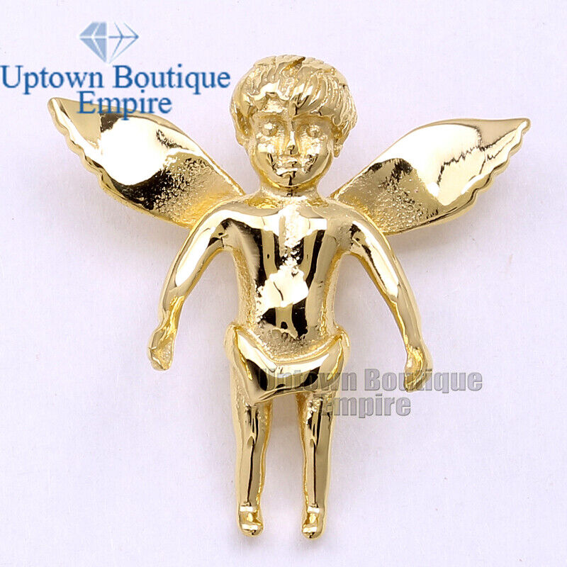 Baby Angel w/Wings Men\'s Stainless Steel Protection Gold Plated Pendant *AH