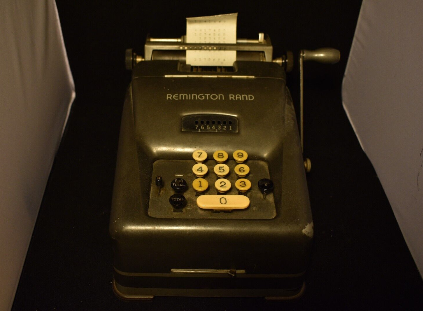 Vintage 1940s Remington Rand Adding/Calculating Machine Working w/ Paper & Ink