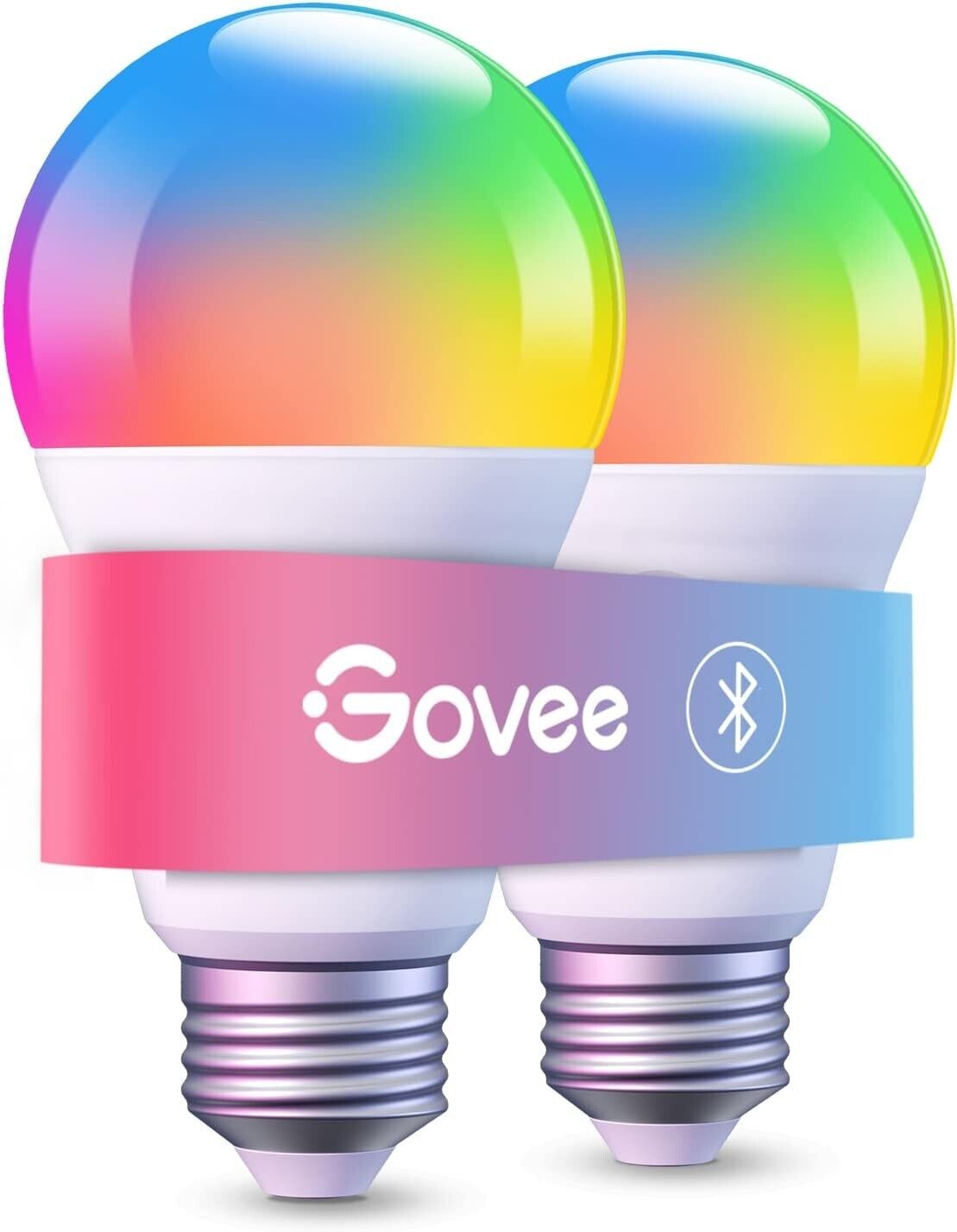 (2-Pack) Govee 1200LM RGBWW 12W E26 Smart LED Bulb - RGB WIFI (49748)