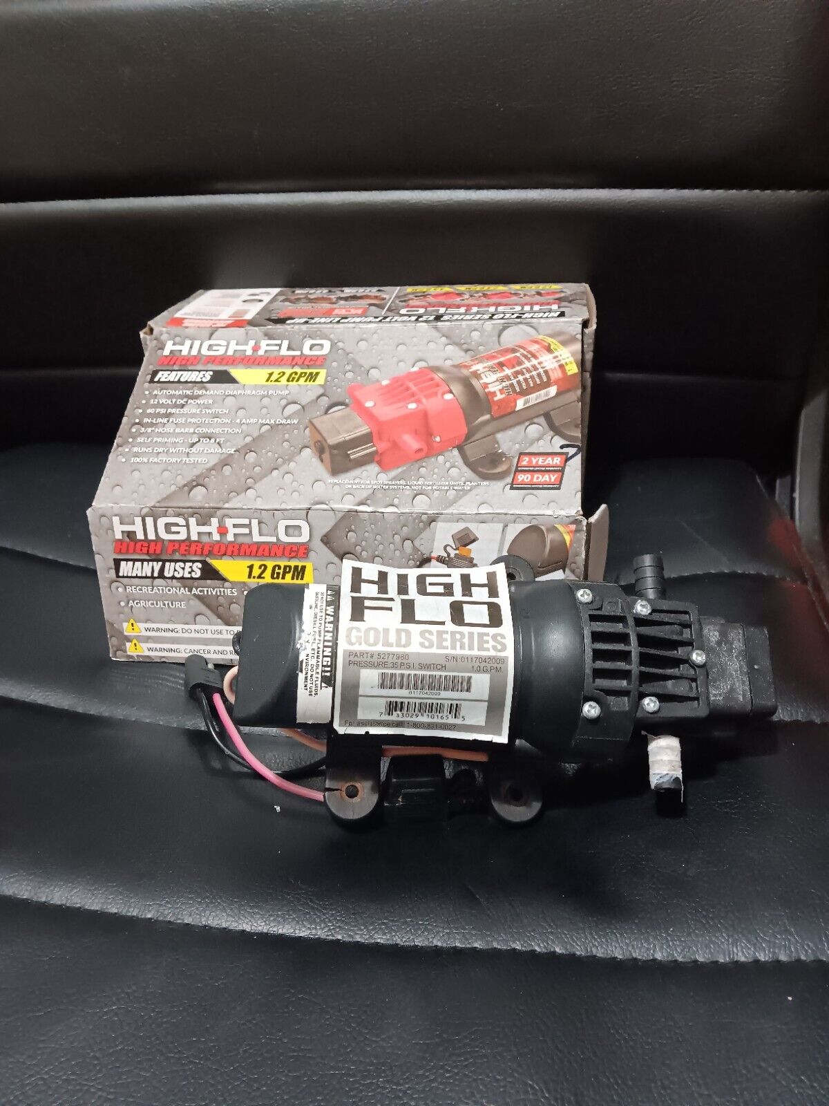 High Flo High Performance Pump 1.2 GPM Fuse Protected 3/8 Hose Port