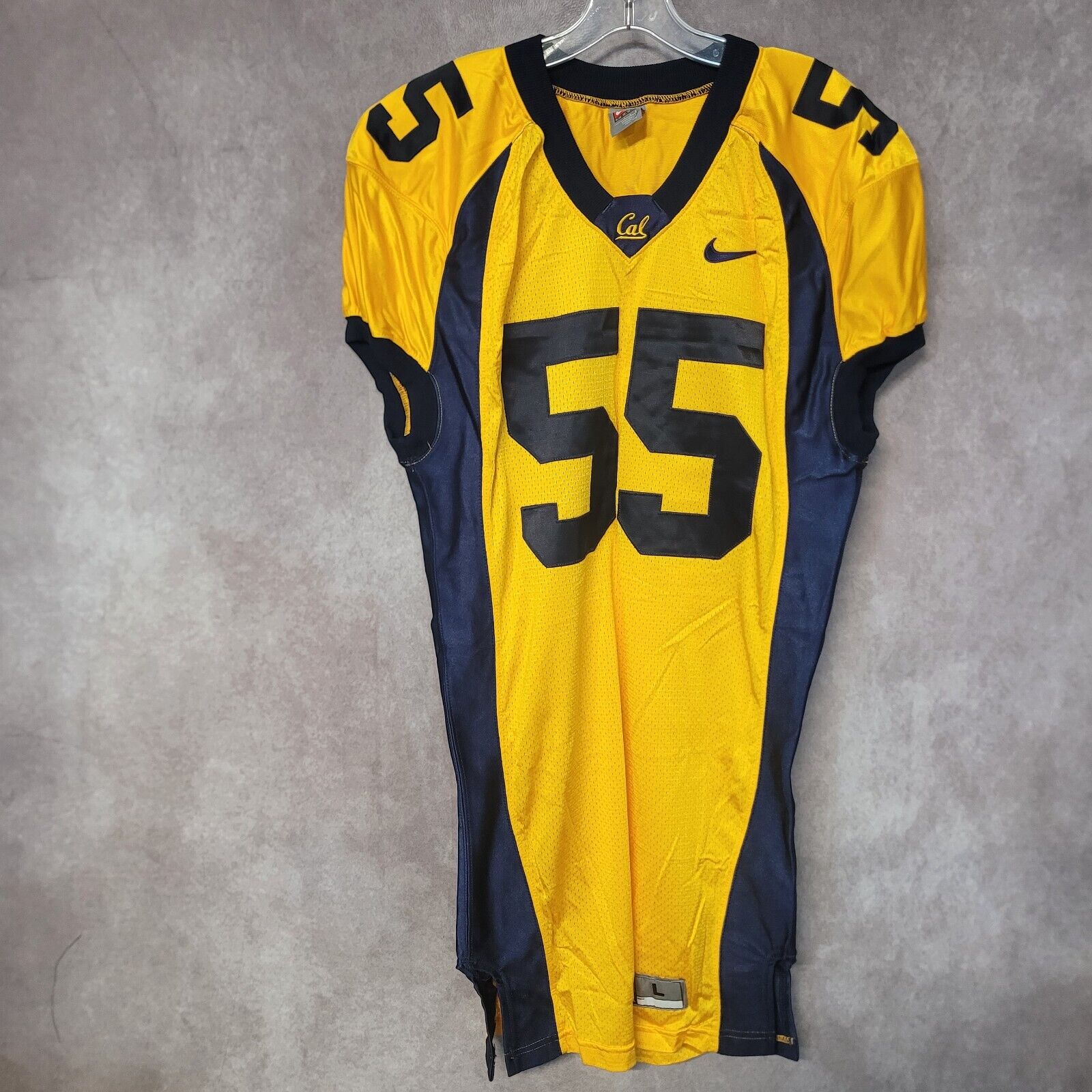Vintage Nike Pac 10 Cal Golden Bears 55 Football Pro Cut Game Jersey Mens L UFCW