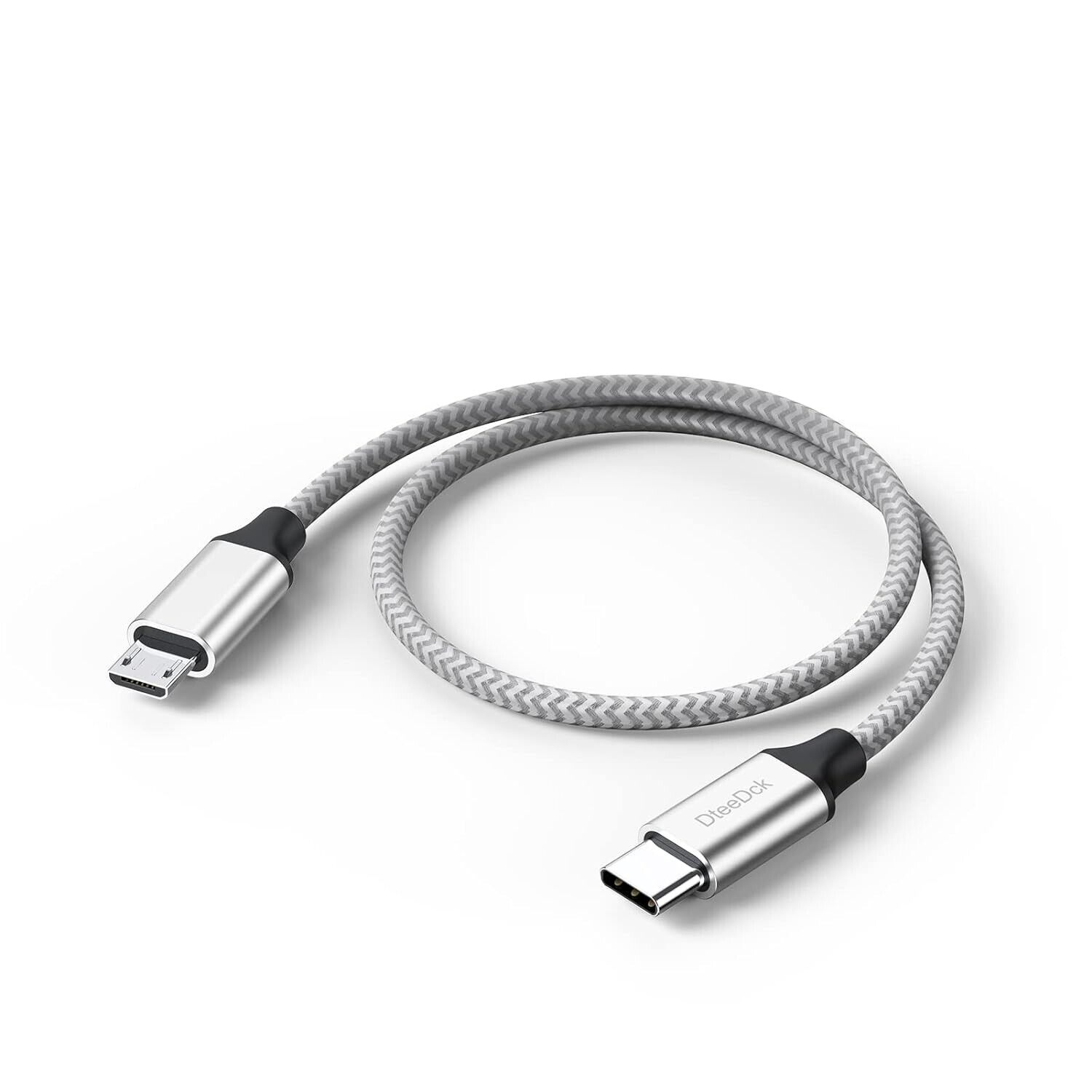 USB C to Micro USB Cable 1ft, Micro USB to USB Type C Adapter Cable Braided Male
