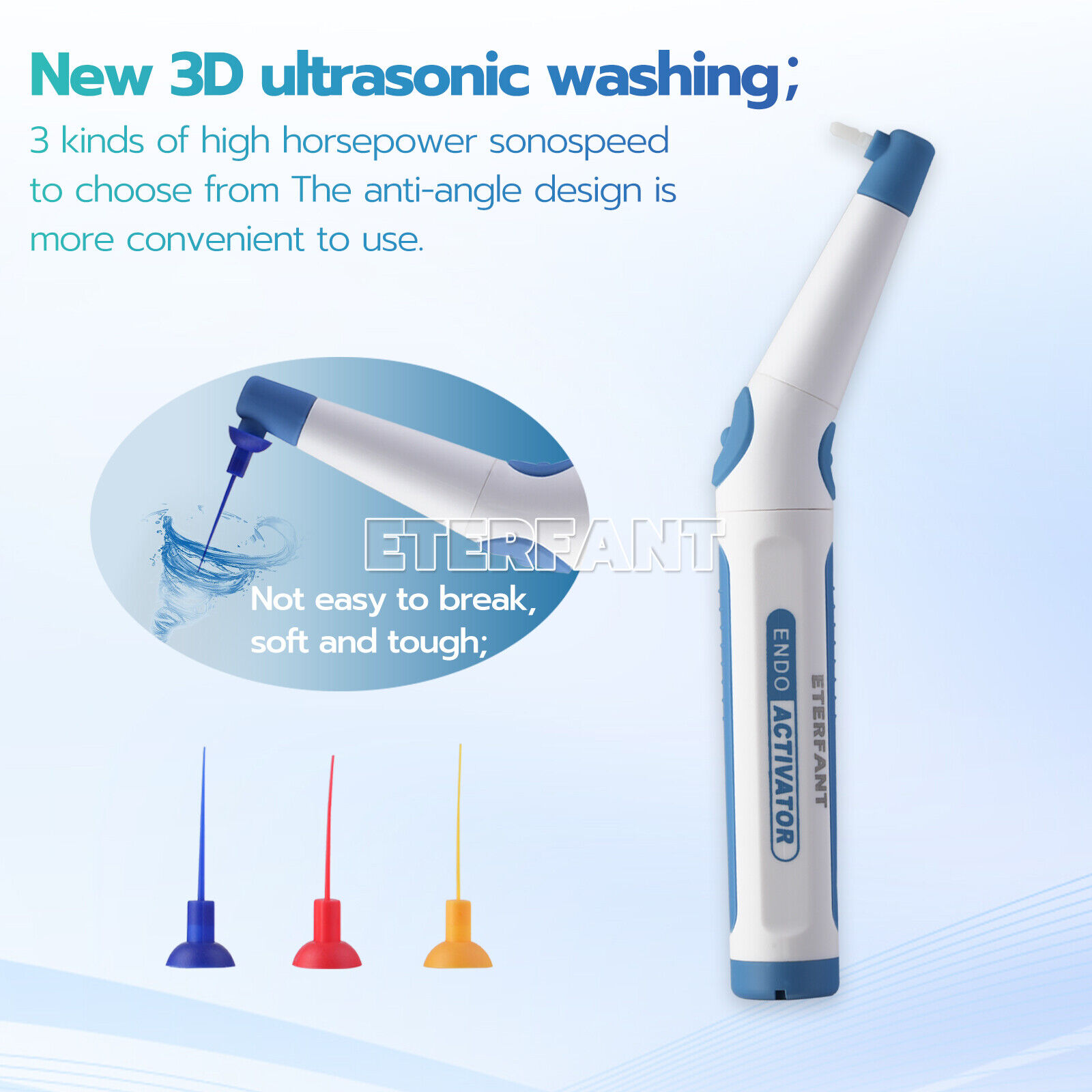 ETERFANT Endo Ultrasonic Sonic Activator Dental Root Canal Irrigator 60Tips Free