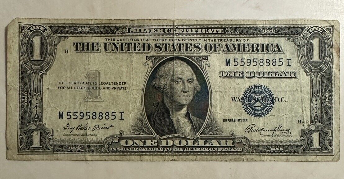 series 1935 e one dollar silver certificate