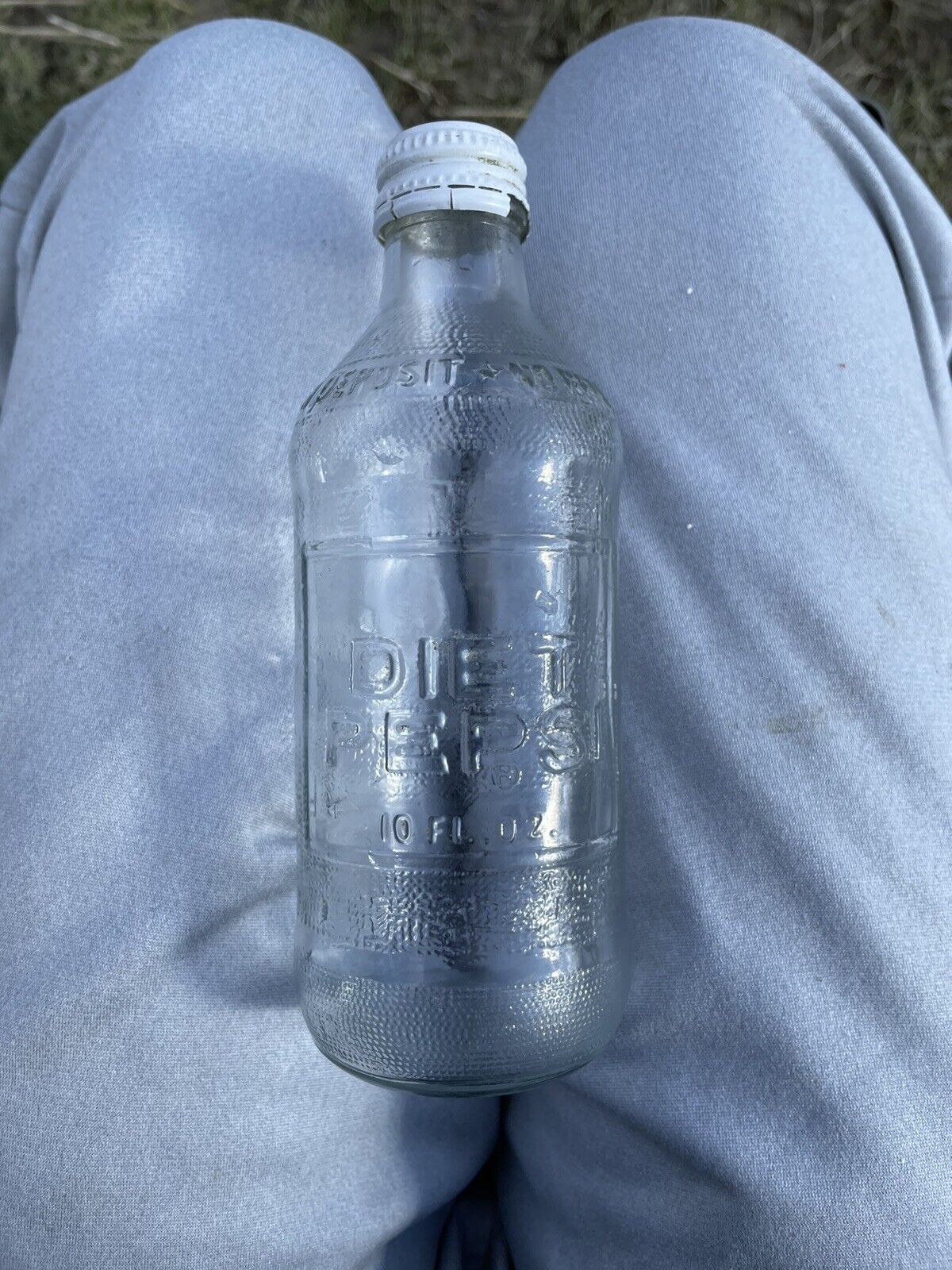 Diet Pepsi-Cola 10 oz Clear Glass Bottle With Cap