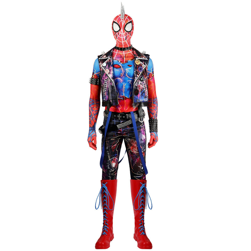 2023 Across The Spider-Verse Spider-man Punk Hobie Bodysuit Cosplay Costume Suit