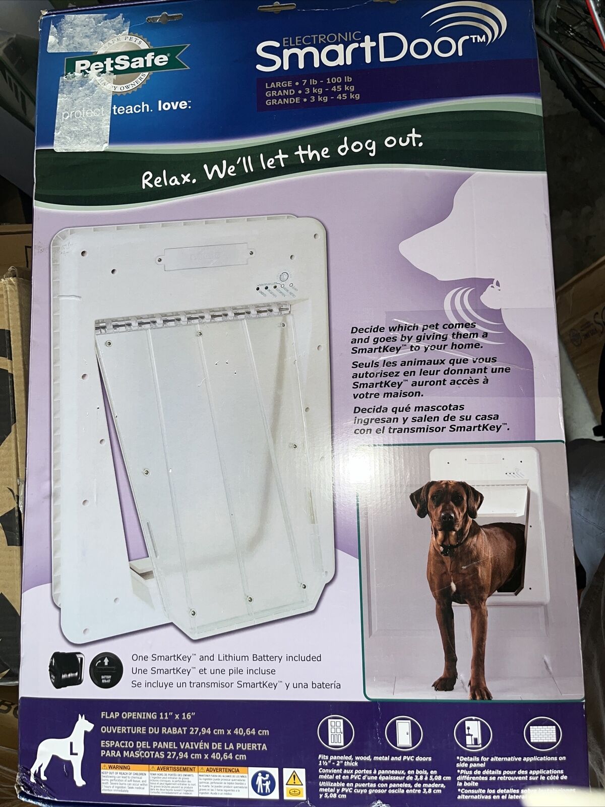 PetSafe Electronic SmartDoor, Automatic Dog Pet Door 100 lbs, PPA11-10709, Large