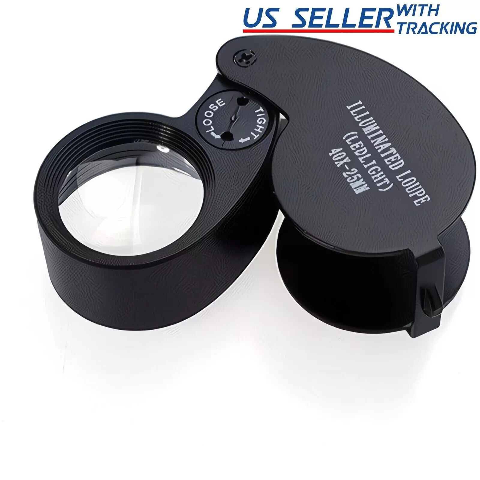 40X Magnifying Glass Jewelers Pocket Loupe Magnifier Lighted LED Jewelry Loop
