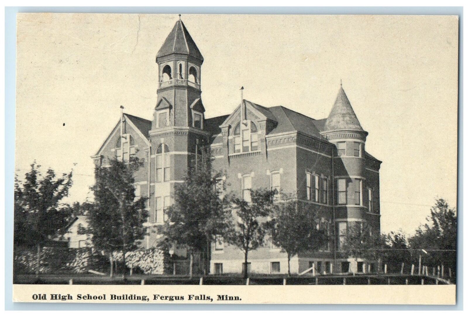 c1910s Old High School Building Exterior View Fergus Falls Minnesota MN Postcard