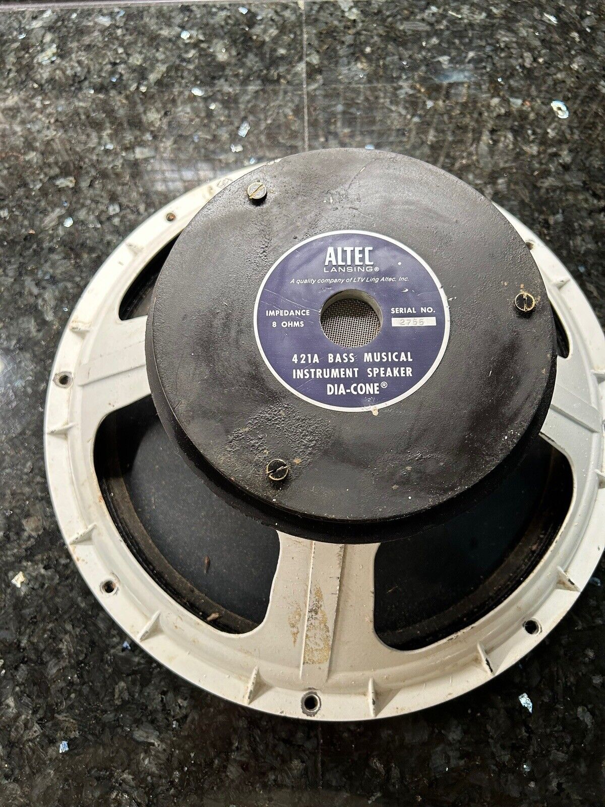 altec lansing 421a, 15”,  8 ohms, factory reconed bass speaker