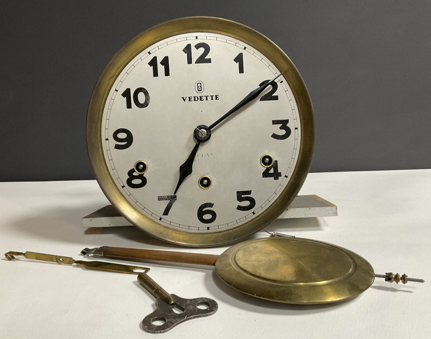 French Vedette Wall Clock For Parts Only