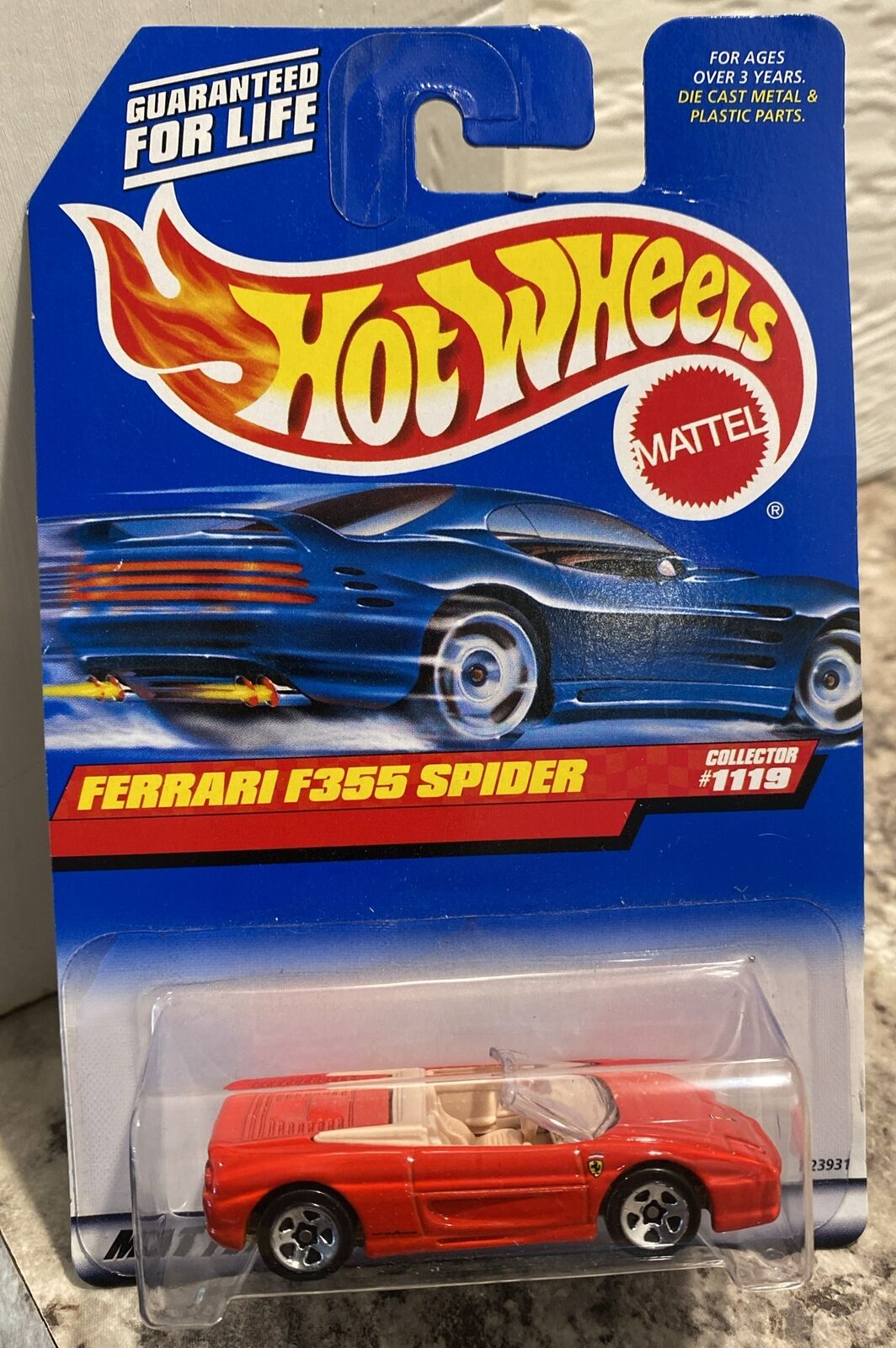 1999 Hot Wheels Ferrari F355 Spider • Metal Base • Base Card #1119