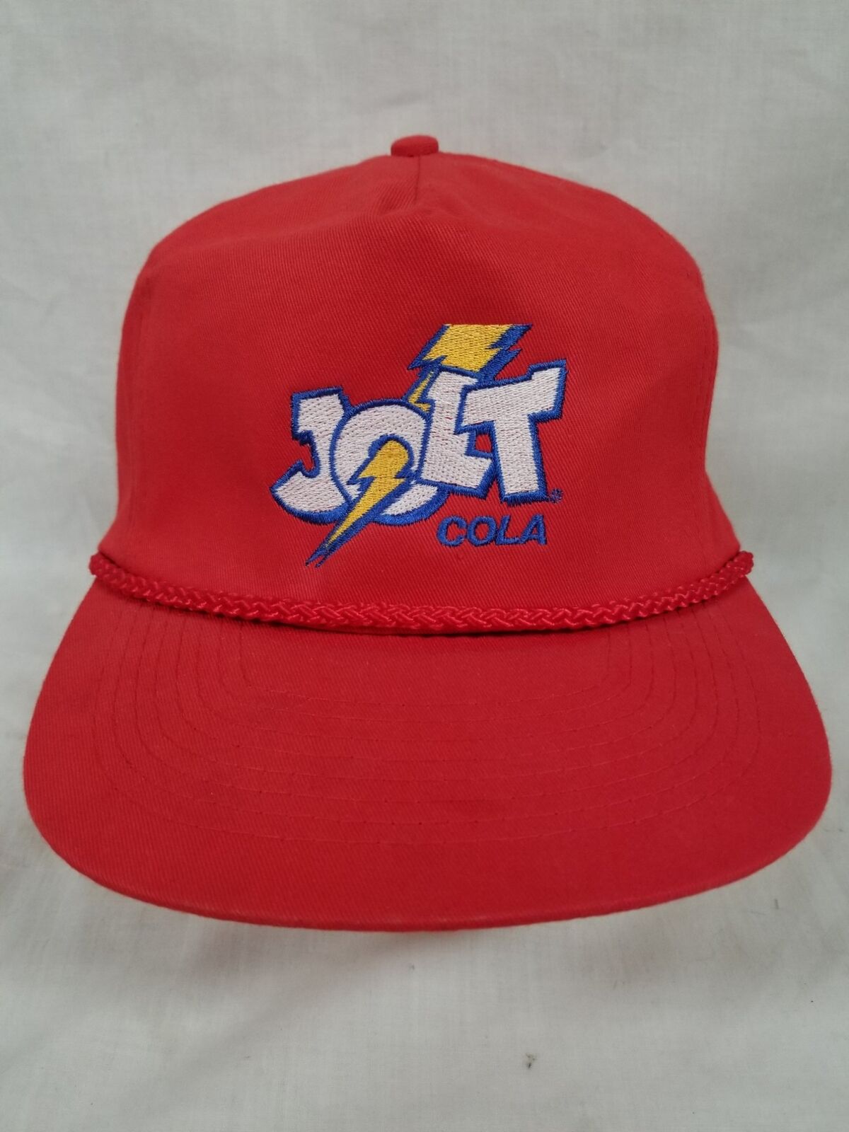 Vintage Jolt Cola Red Rope Hat Cap Snapback 90s Embroidered