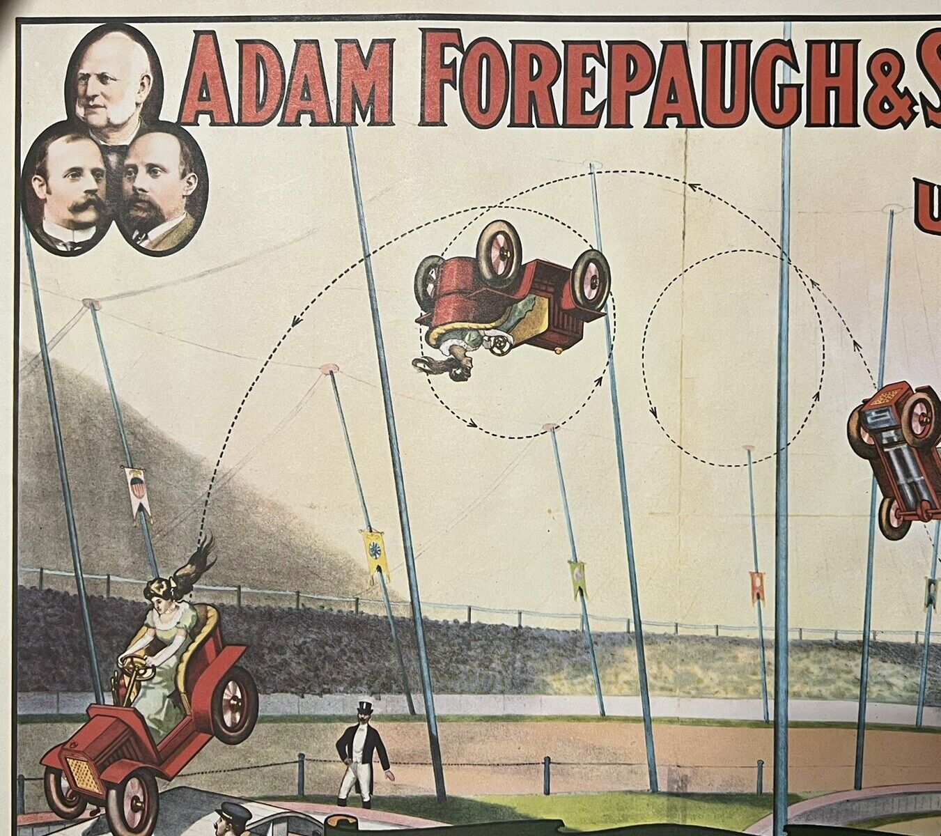 Vintage 1960 Print Of 1880’s Circus Poster 48x34cm - Adam Forepaugh & Sells Bros