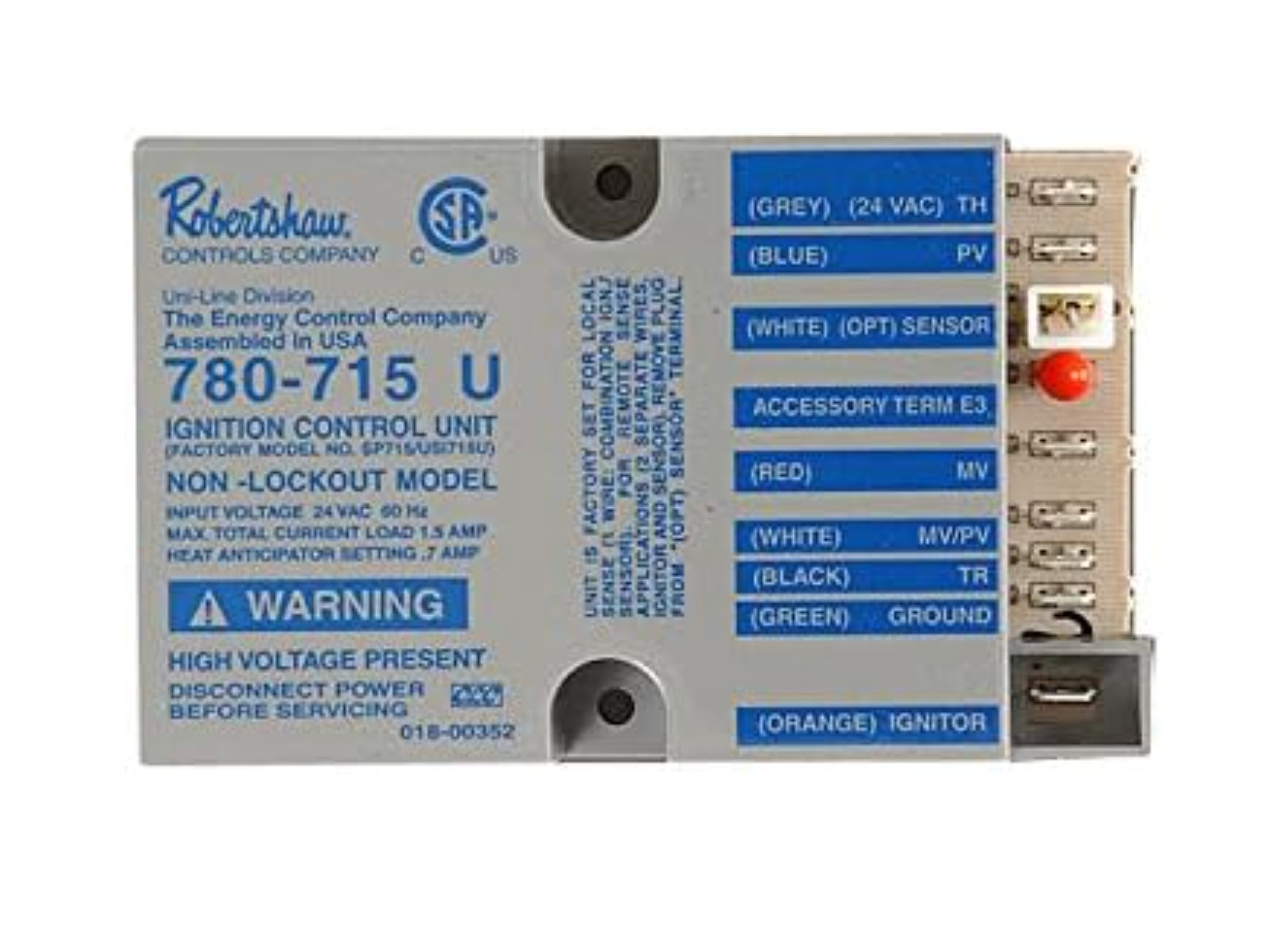 Robertshaw 780-715 U Ignition Control Unit 780-715U