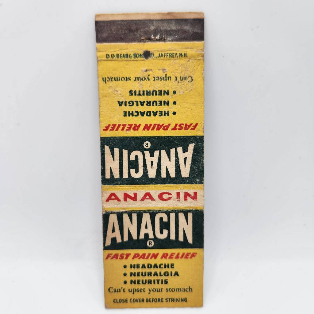 Vintage Matchcover Anacin Fast Pain Relief for Headaches
