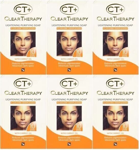 6 PACK CT+ Clear Therapy Carrot Lightening Purifying Soap 175G