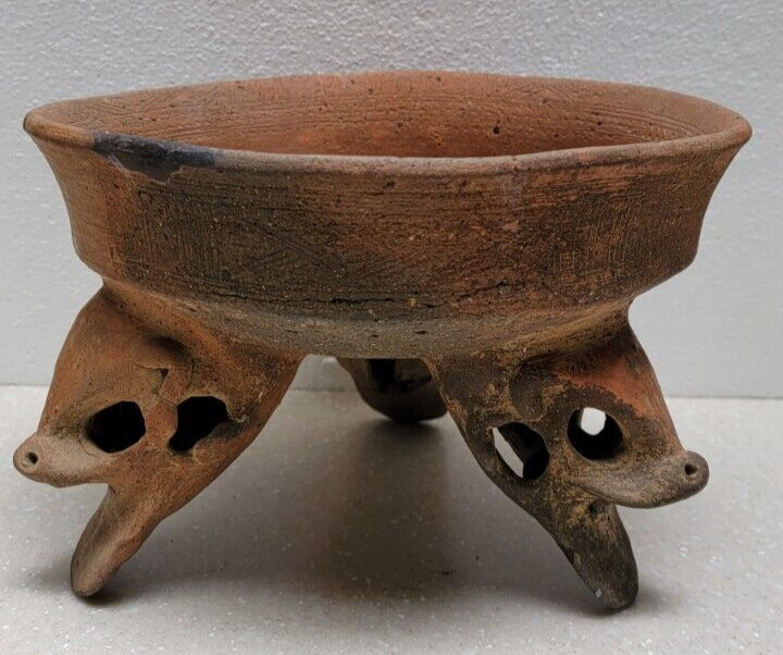 Authentic Pre-Columbian Tripod Rattle Leg Bowl