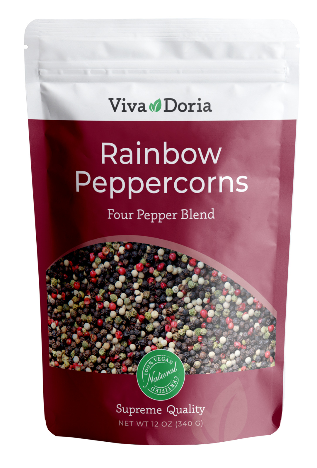 Viva Doria Rainbow Peppercorn, 12 oz - 4 Kind Whole Pepper Blend