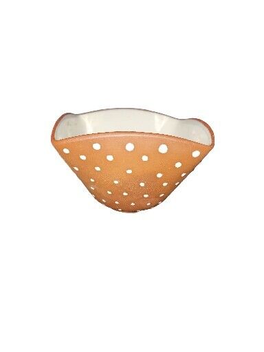 Vintage Graveren Norsk Norway Pottery Bowl Brown With Raised Polka Dots