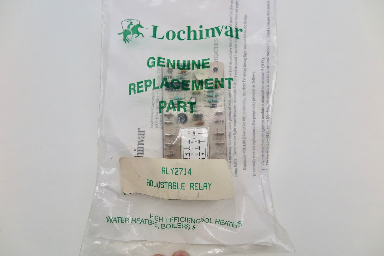Lochinvar RLY2714 ADJUSTABLE Time Delay RELAY for Water/Boilers & Pool Heaters