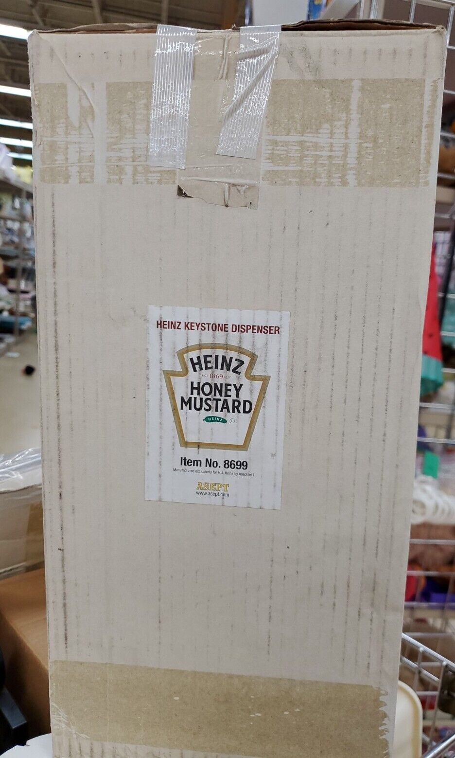Brand New In Box Heinz Keystone Mustard Condiment Pump Dispenser 1.5 Gallon