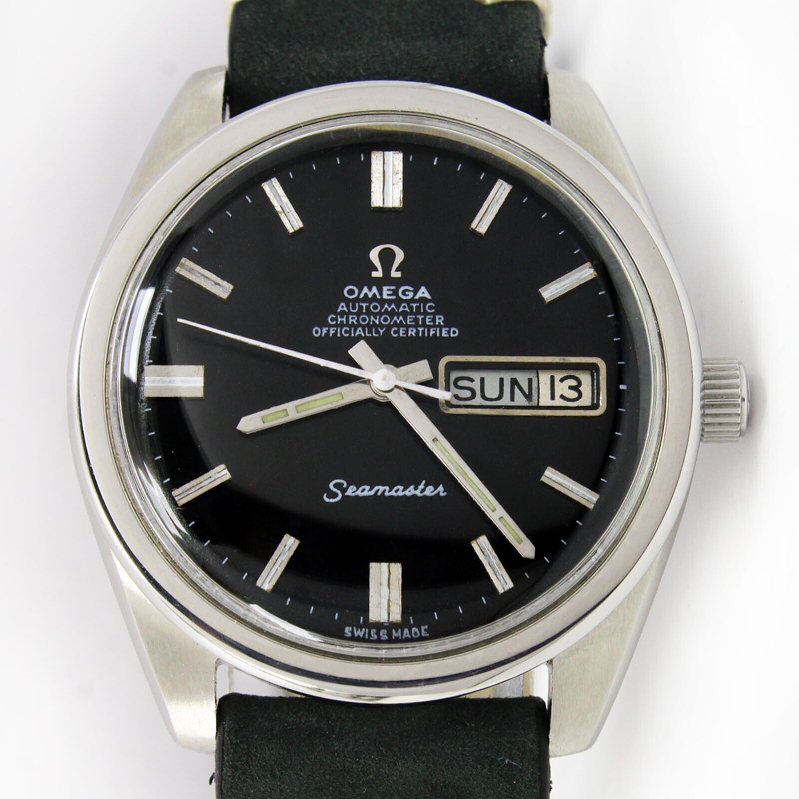 1969 Omega Seamaster Chronometer Black Dial Jumbo 36mm Men Vintage Watch 166032