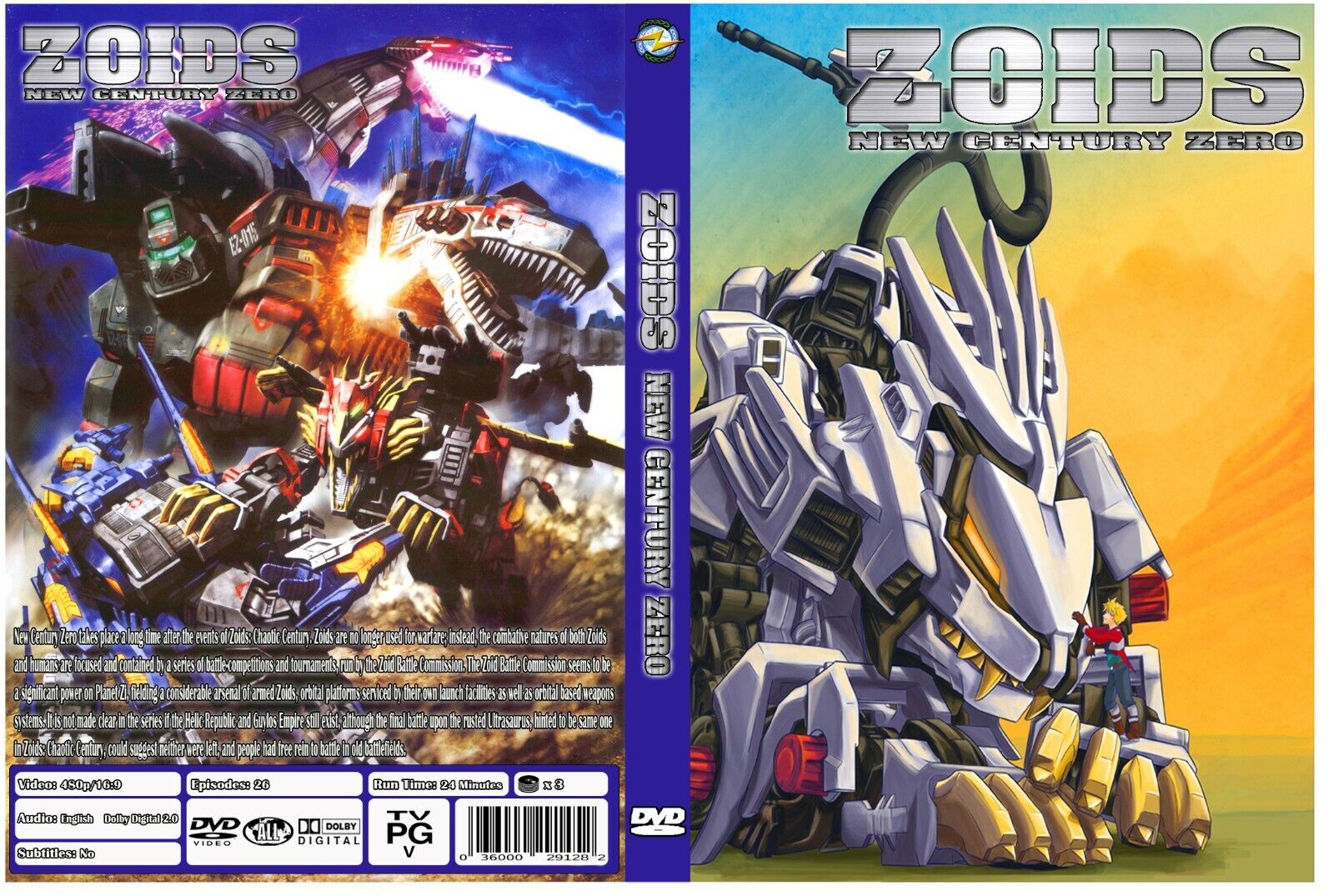Zoids New Century Zero Anime Complete Series Episodes 1-26 English Audio