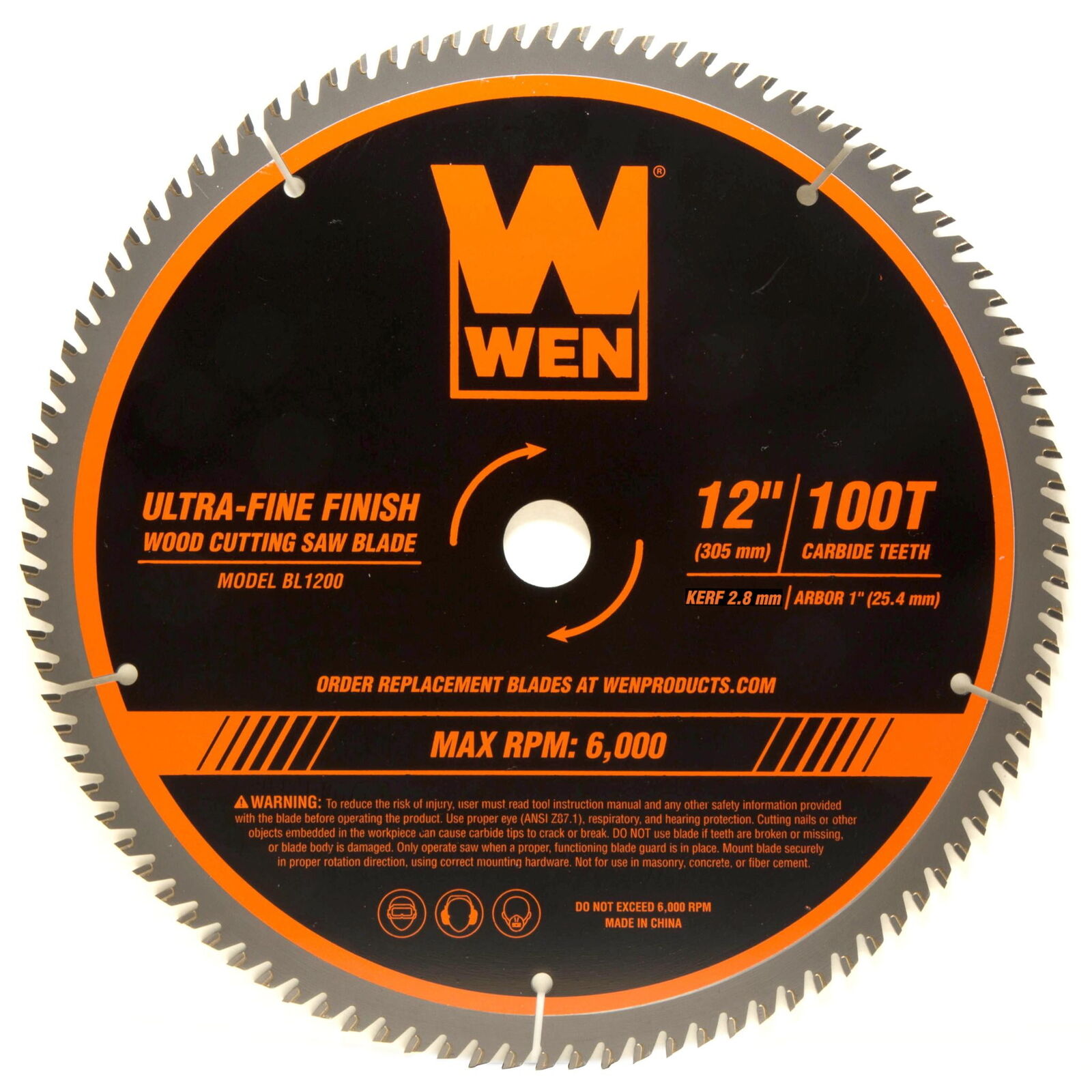 12-Inch 100-Tooth Carbide-Tipped Ultra-Fine Finish Professional Woodworking Saw