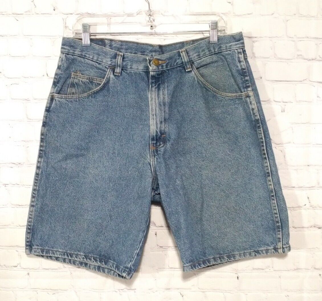 Vintage Wrangler Premium Quality Blue Denim Jeans Shorts Men\'s Size 34 (32x10)