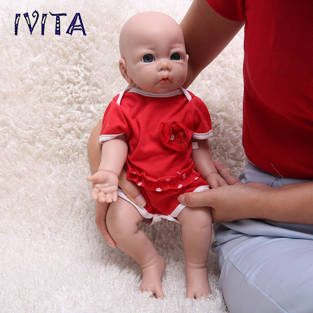 IVITA 17\'\' Soft Silicone Reborn Baby Doll Realistic Girl Fullbody Silicone Doll